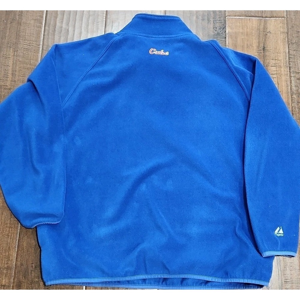 Vintage Chicago Cubs Majestic Fleece 1/4-Zip Pullover Jacket Size XXL - Picture 11 of 14
